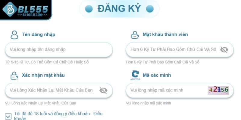 Đăng ký tài khoản thành viên BL555 là thao tác cực kỳ cần thiết