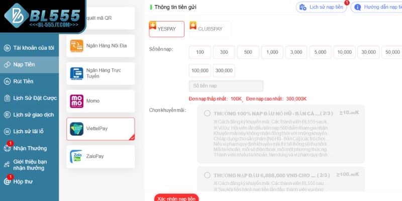 Nạp rút nhanh chóng không giam lệnh là ưu điểm hàng đầu
